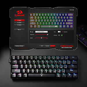Redragon K630 Dragonborn 60% Wired RGB Hot-Swappable Gaming Keyboard, 61 Keys Compact Mechanical Keyboard
