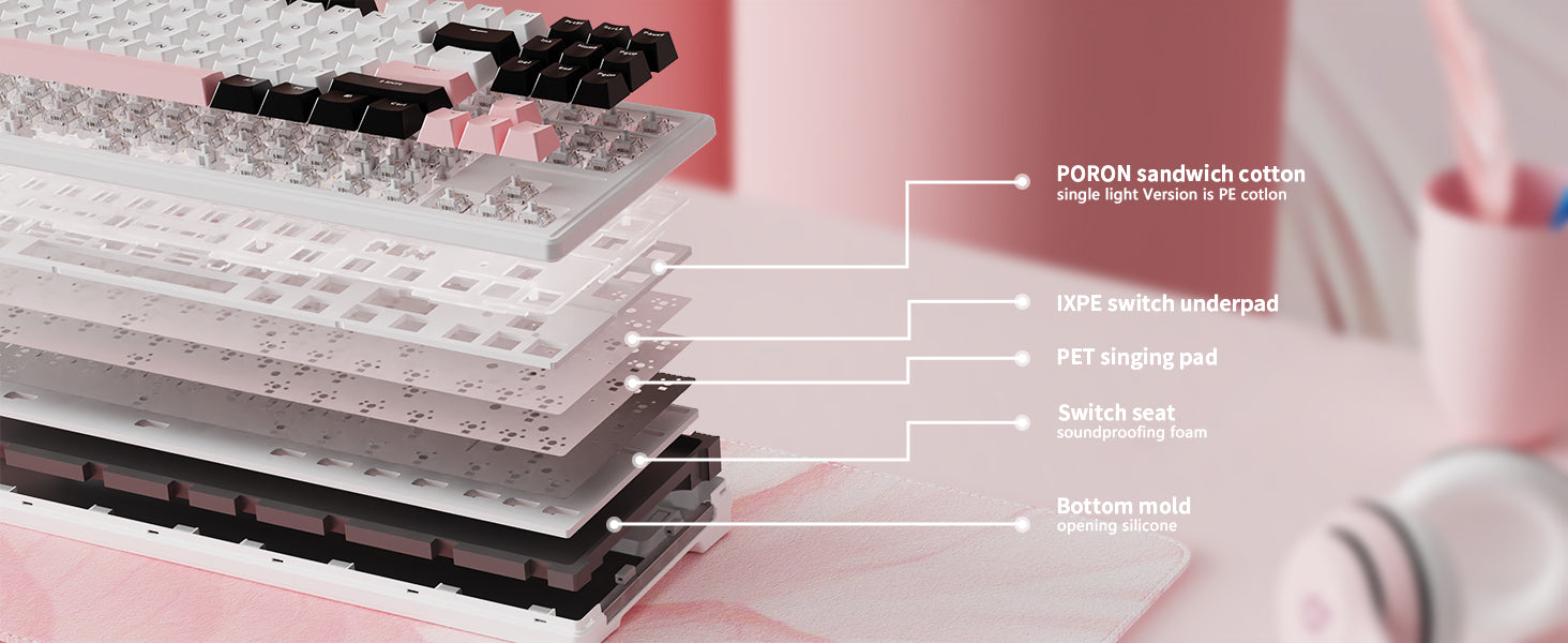 MAMBASNAKE x ATTACK SHARK M87 75% Wireless Gaming Keyboard, BT5/2.4G/Wired, 27 RGB Chroma Backlit