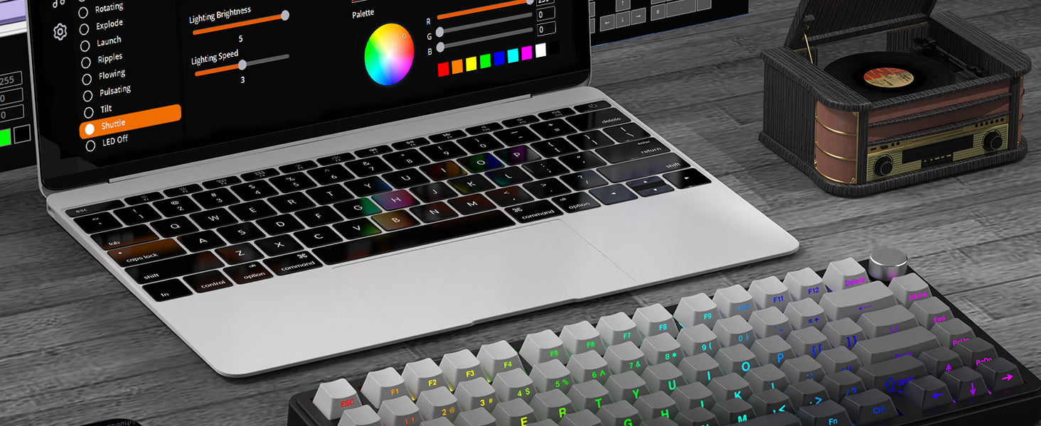 MAMBASNAKE x ATTACK SHARK X85 Gasket Mechanical Keyboard with Knob,75% Tri-Mode(BT5.0/2.4G/USB-C) Wireless Gaming Keyboard