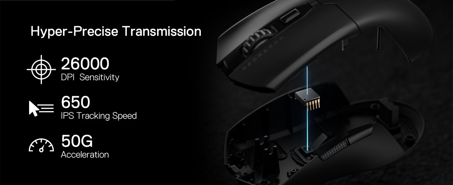 Redragon M995 Wired 26000 DPI Optical 51G Gamer Gaming Mouse 6 Programmable Buttons 5 Backlit Modes