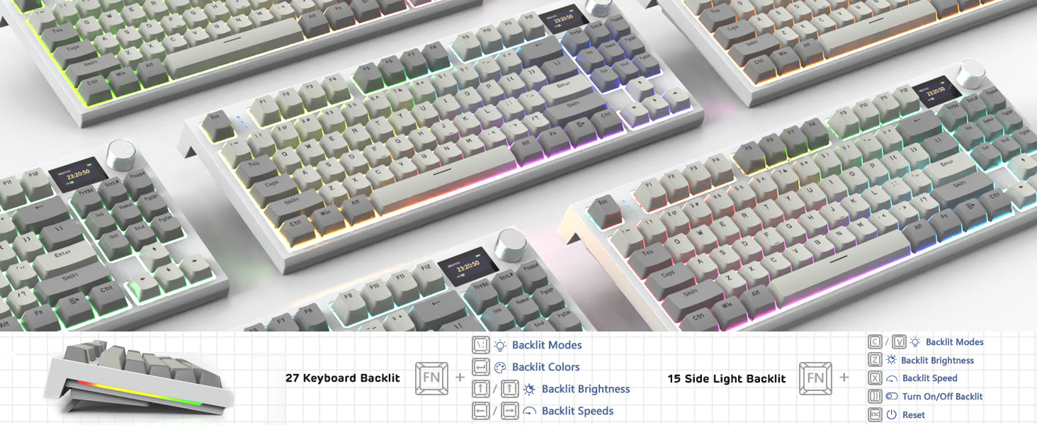 MAMBASNAKE x ATTACK SHARK RK86 RGB 75% Wireless Gasket Mechanical Keyboard,Triple Mode Bluetooth5.0/2.4G/USB-C