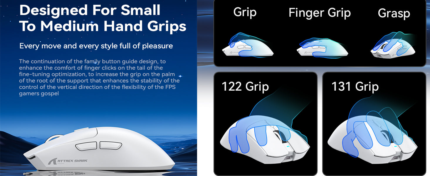 MAMBASNAKE x ATTACK SHARK X1 Wireless Gaming Mouse with RGB Charging Dock, PAW3395 PRO Sensor Up to 40K DPI