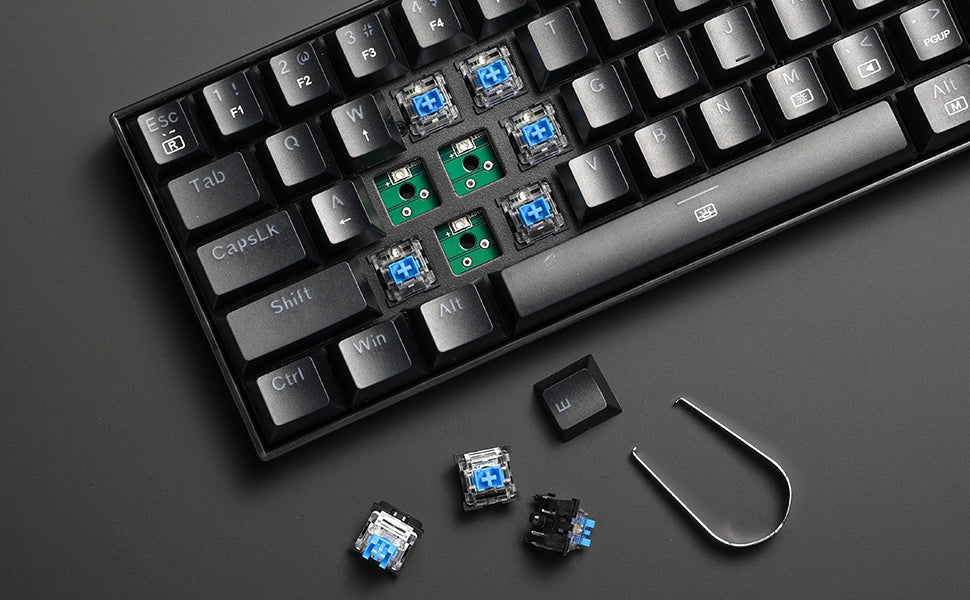 Redragon K630 Dragonborn 60% Wired RGB Hot-Swappable Gaming Keyboard, 61 Keys Compact Mechanical Keyboard