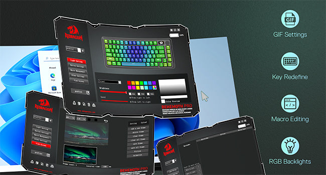 Redragon K724 PRO Wireless Gasket Gaming Keyboard w/Hype Screen & Knob, 81-Key Mechanical Keyboard, Mint Mambo Switches