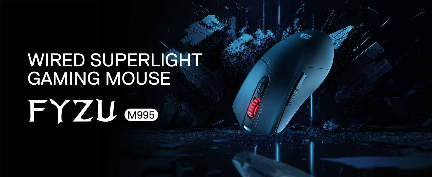 Redragon M995 Wired 26000 DPI Optical 51G Gamer Gaming Mouse 6 Programmable Buttons 5 Backlit Modes