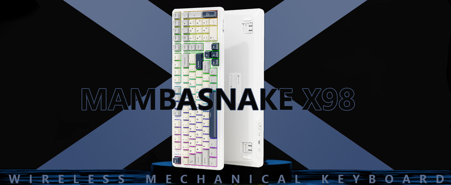 MAMBASNAKE x Attack Shark X98 Wireless Mechanical Keyboard,Gasket Hot Swappable Custom Keyboard,Bluetooth 5.0/2.4G/Wired