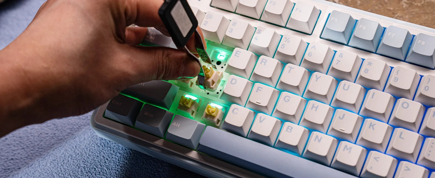 EPOMAKER x AULA F75 75% 80 Keys Hot-Swap Gasket Bluetooth 5.0/2.4G Wireless/Wired Mechanical Keyboard PBT Keycaps for Mac/Win