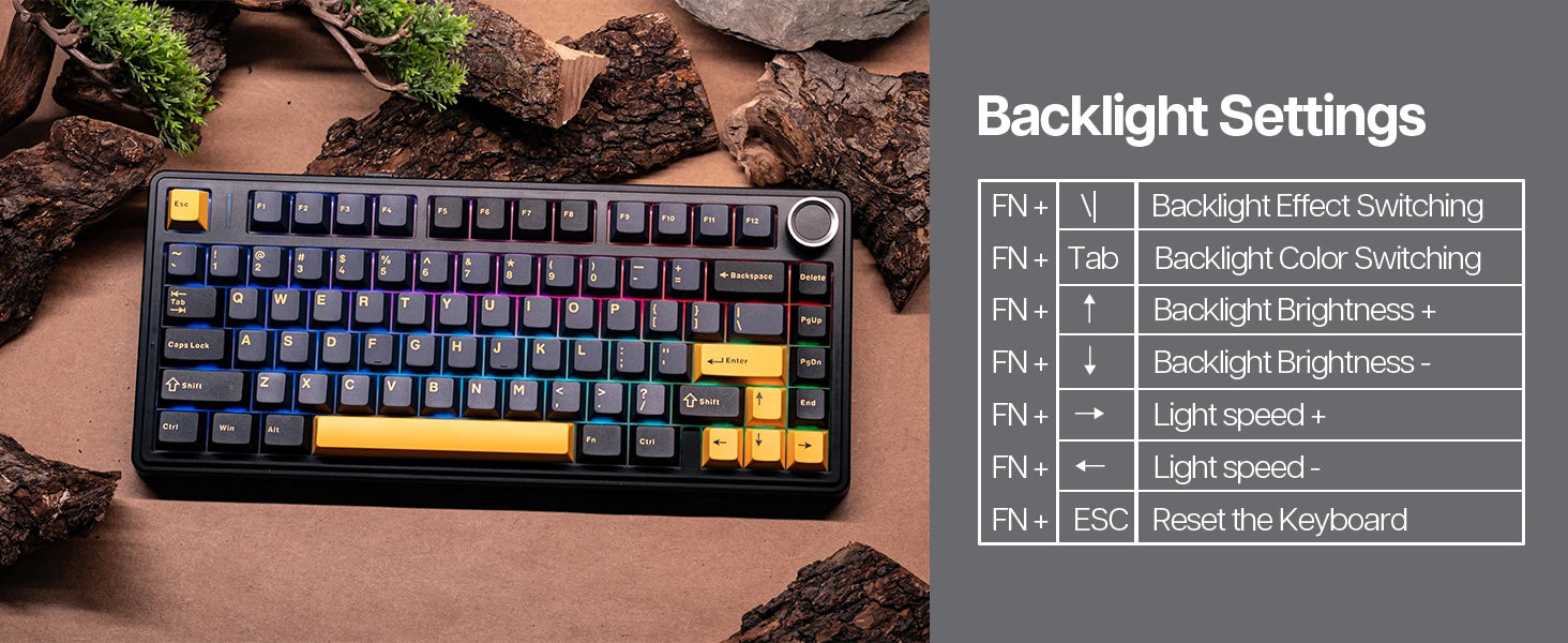 EPOMAKER x AULA F75 75% 80 Keys Hot-Swap Gasket Bluetooth 5.0/2.4G Wireless/Wired Mechanical Keyboard PBT Keycaps for Mac/Win