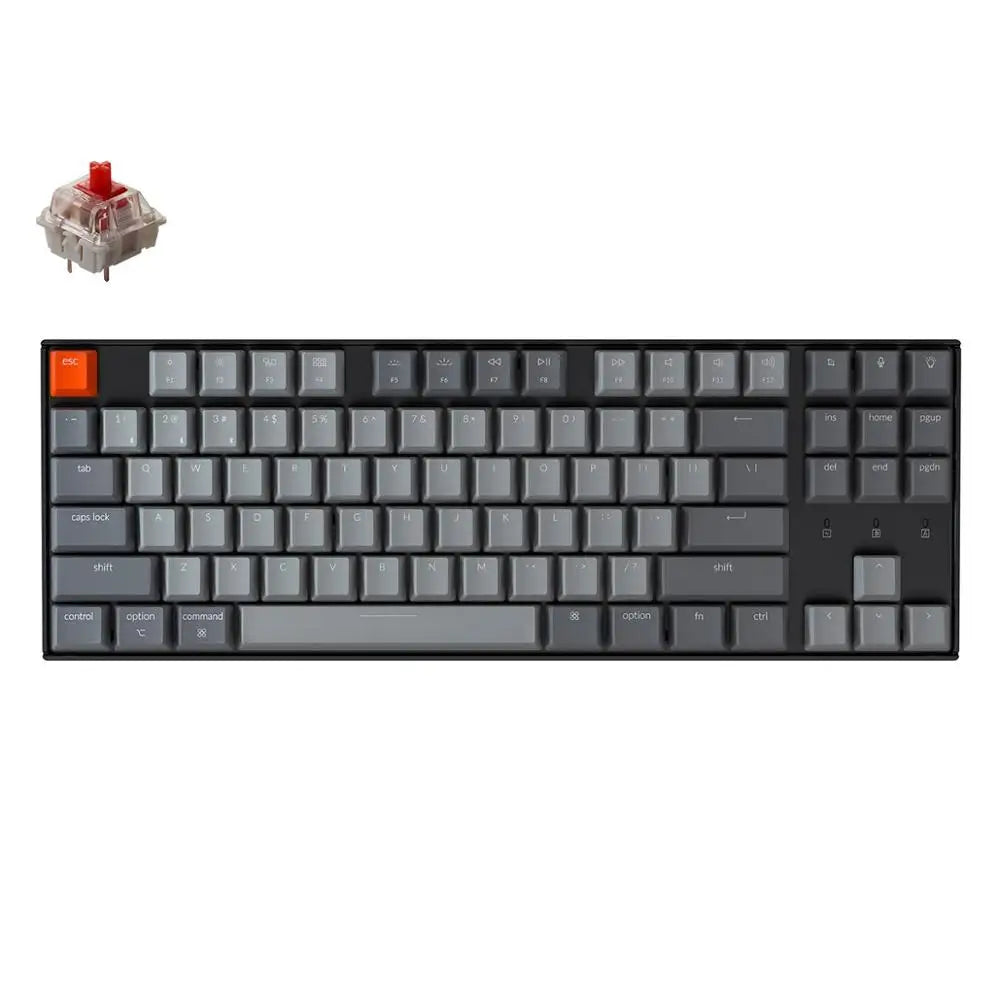 Keychron K8 A Wireless Bluetooth Mechanical Keyboard 87 Keys Gateron Switch White Backlight Keyboard for Mac Windows