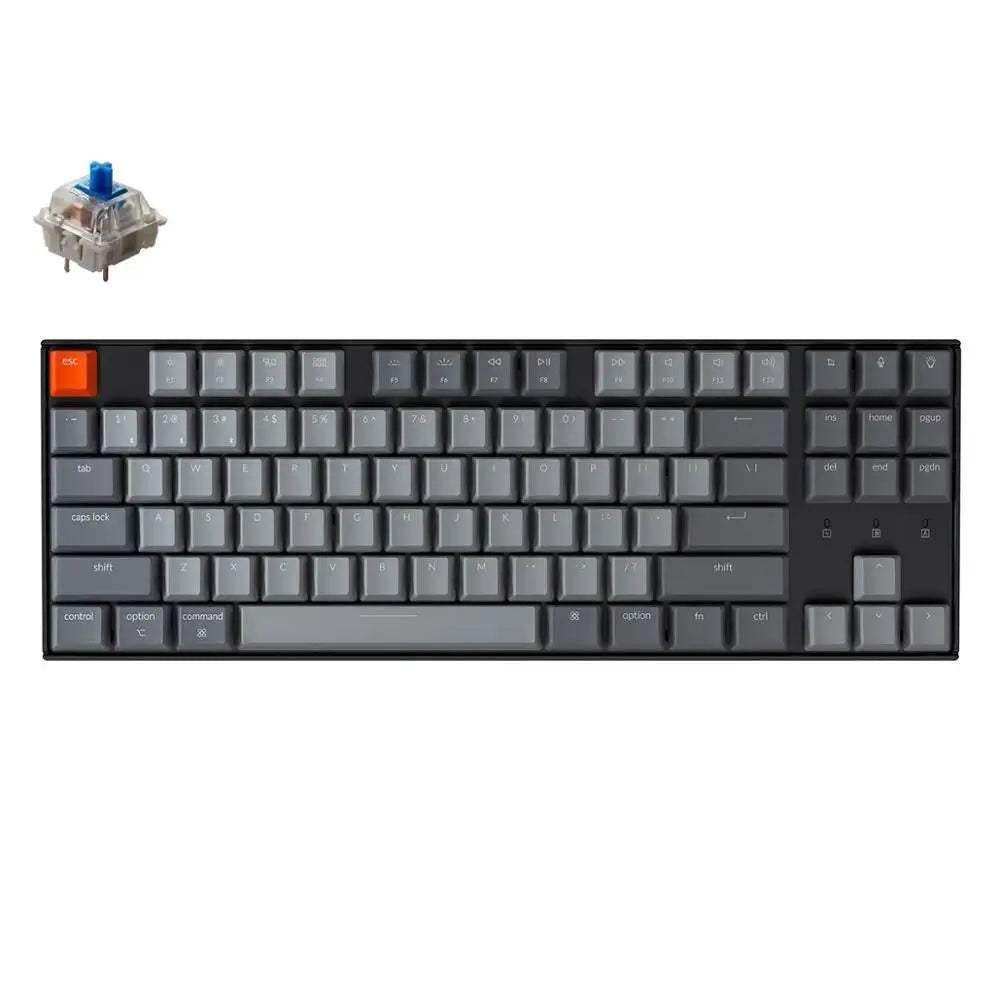Keychron K8 A Wireless Bluetooth Mechanical Keyboard 87 Keys Gateron Switch White Backlight Keyboard for Mac Windows
