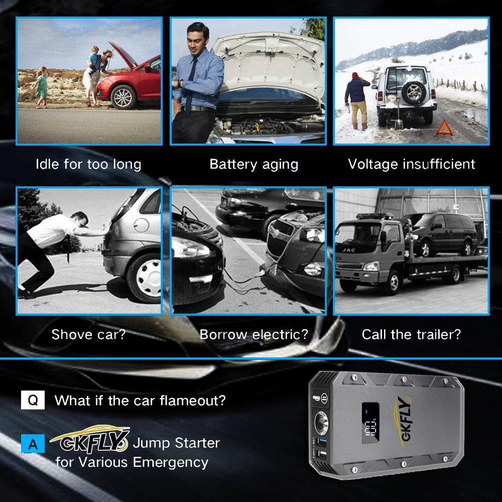 High Power 5000A Starting Device 12V Car Jump Starter Petrol Diesel Car Charger Starter Cables For Car Battery Booster Buster