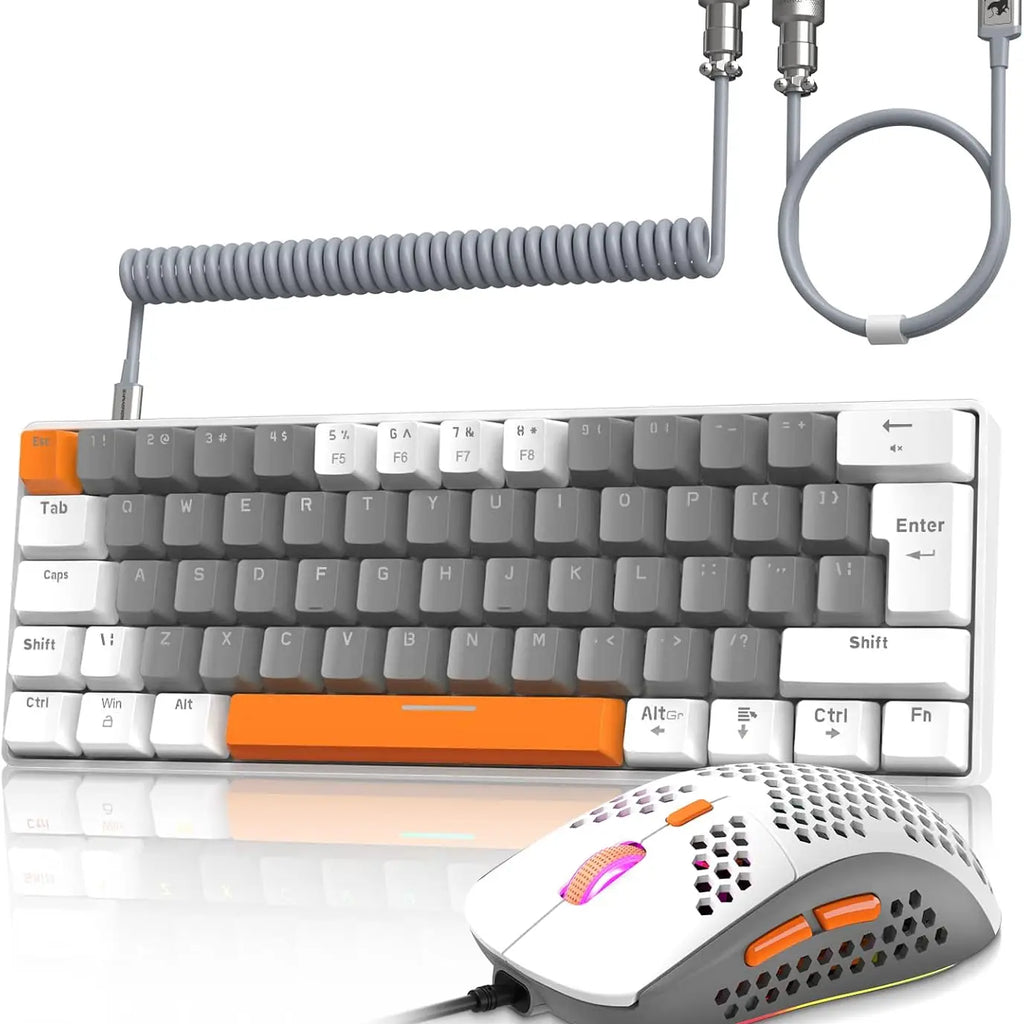 MAMBASNAKE x ZIYOU LANG T60PRO 60% Mechanical Keyboard and Mouse Combo+Coiled USB C Cable