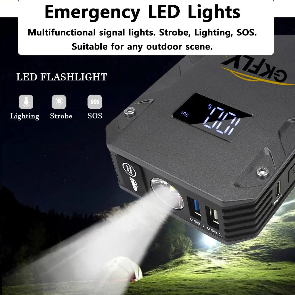 High Power 5000A Starting Device 12V Car Jump Starter Petrol Diesel Car Charger Starter Cables For Car Battery Booster Buster