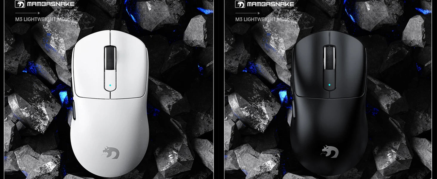 MAMBASNAKE M3 Wireless Gaming Mouse with Lightweight 39g,PixArt PAW3395 PRO Sensor 40K DPI,Tri Mode-,100M Clicks Micro Switch