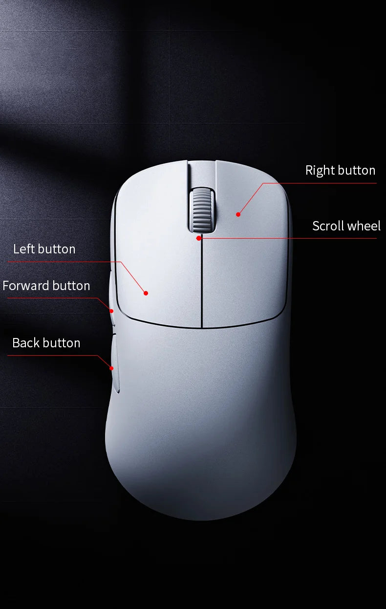 Ajazz AJ099 Wireless 2.4GHz + Wired Gaming Mouse PAW3311 for Gaming Laptop PC Optical Mice 12000DPI Max