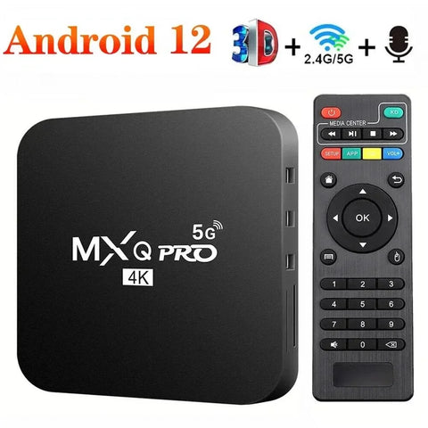 Smart TV Box MXQ-PRO 4K HD TV Box Android 12.0 2.4G 5G Dual-WIFI 3D Video Media Player 2GB RAM 16GB ROM Home Theater Set-top Box