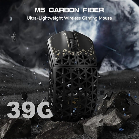 MAMBASNAKE M5 Ultra Carbon Fiber 8000Hz Wireless Gaming Mouse, 39g Superlight, 42000DPI