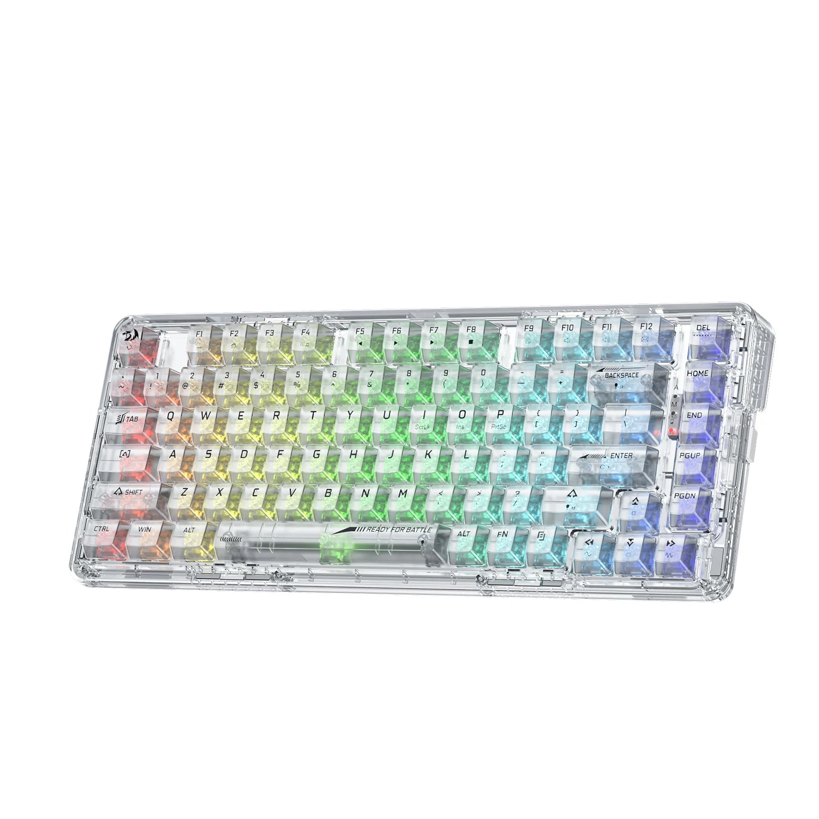 Redragon K649 PRO 78% Wireless Gasket RGB Gaming Keyboard, 3-Modes 82 Keys Full-Transparent Hot-Swap Compact Mechanical Keyboard
