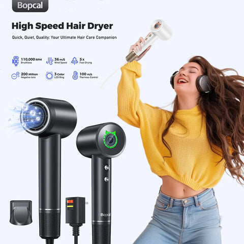 Hair Dryer 500 Millions Negative Ionic Care Blow Dryer for Fast Drying Professional 120000RPM High-Speed Hairdryer with Diffuser