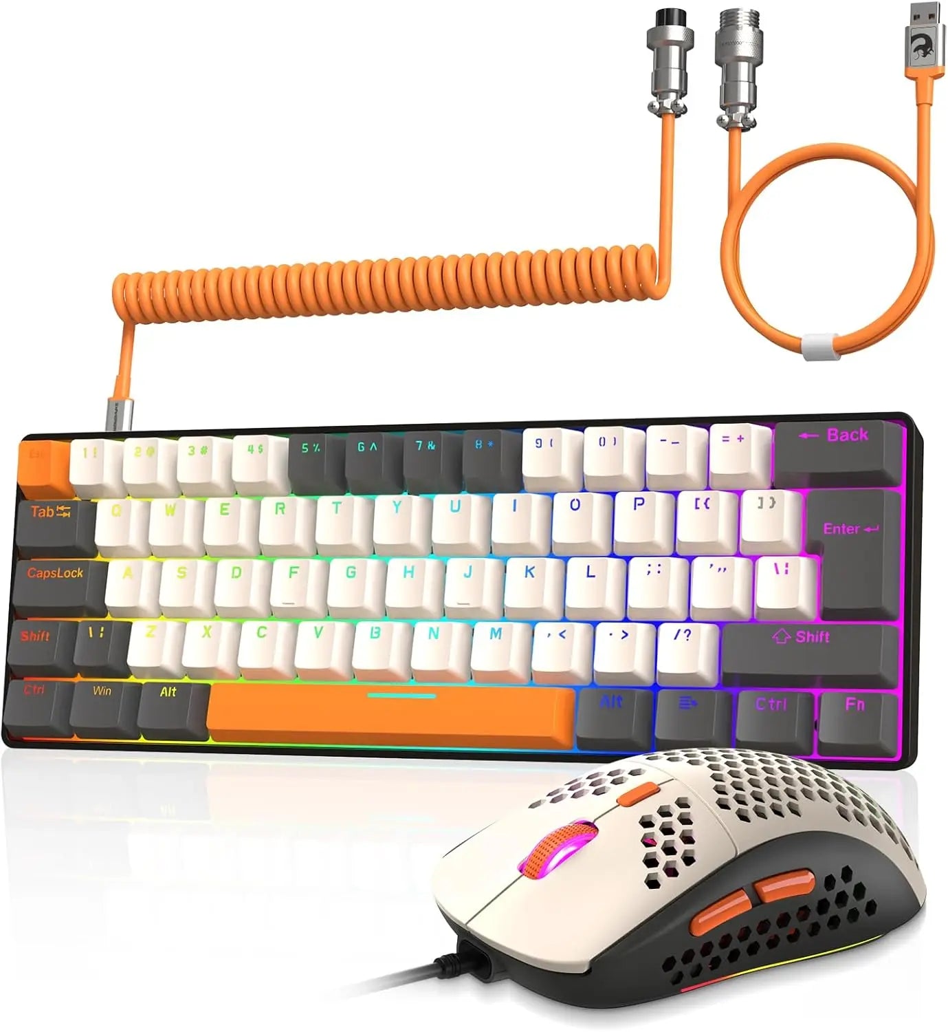 MAMBASNAKE x ZIYOU LANG T60PRO 60% Mechanical Keyboard and Mouse Combo+Coiled USB C Cable
