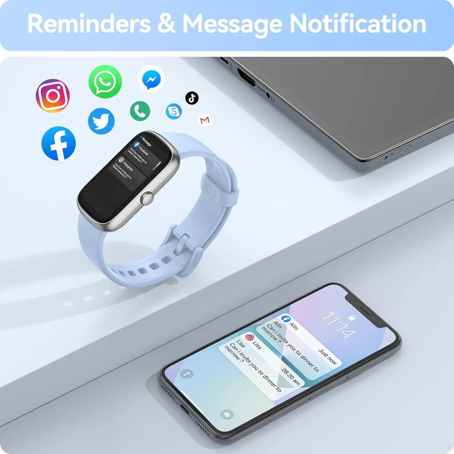 Fitness Tracker with Heart Rate Blood Oxygen Sleep Monitor, IP68 Waterproof Activity & Pedometer, smart Watches for Women Men