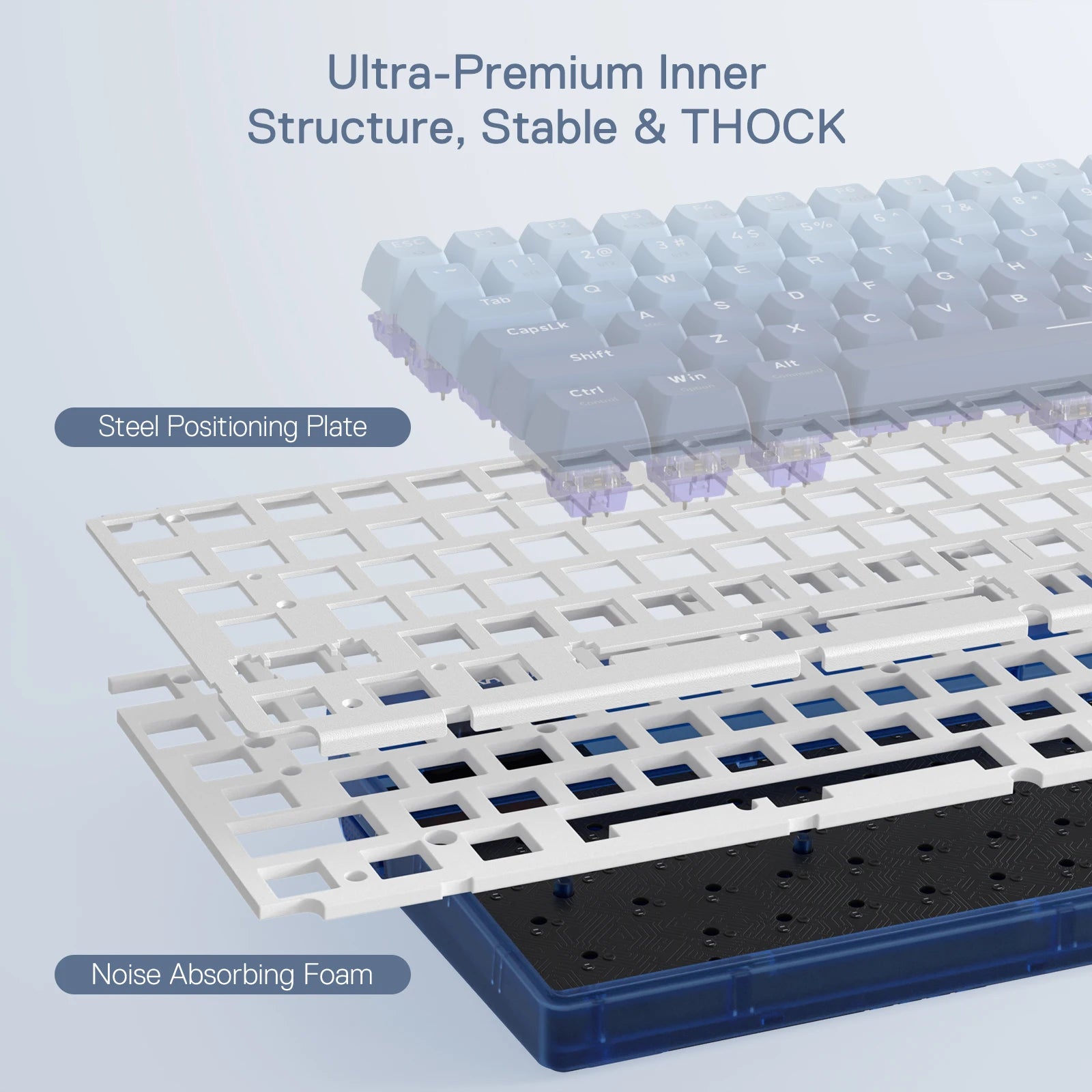 Redragon K656 PRO 3-Mode Wireless RGB Gaming Keyboard, 100 Keys Mechanical Keyboard , Hot-Swappable Socket, Purple Switches