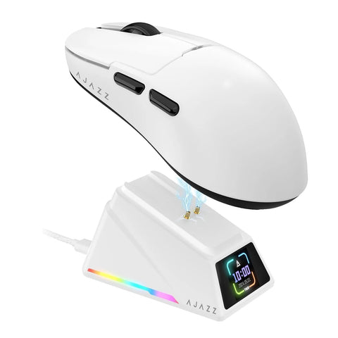 A.JAZZ AJ159APEX 8Khz Wireless Gaming Mouse Ultralight 56g with Magnetic Screen Charging Dock 42000DPI PAW3950 Sensor Tri Mode B