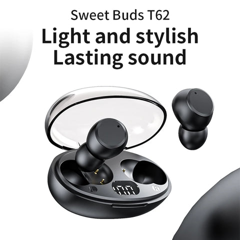 Wireless Bluetooth 5.3 T62 TWS Headset 30 Hours Of Battery Life Digital Display Enc Noise Reduction Call Hifi Hd Sound Quality