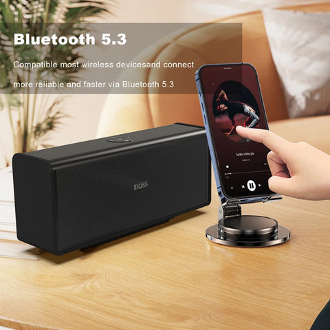 DOSS Home Bluetooth Speaker 80W Powerful Sound Bass Subwoofer Sound Box TWS Stereo Pairing 18 Hours Playtime Wireless Speakers