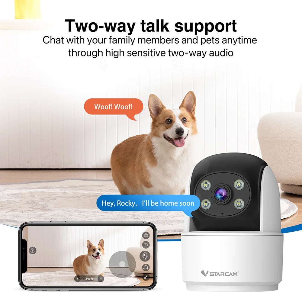 Vstarcam 2MP Indoor 2.4G WiFi Cameras for Home Security,Pet Baby Monitor, Spotlight Alarm,Pan & Tilt,APP Control,24/7 Recording