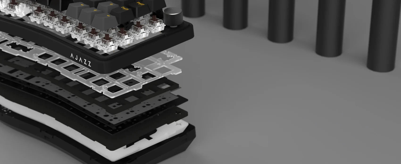 ATTACK SHARK x AJAZZ AKS068 Alice Mechanical Keyboard 60% Alice Layout Wired Mechanical Keyboard, VIA-Programmable