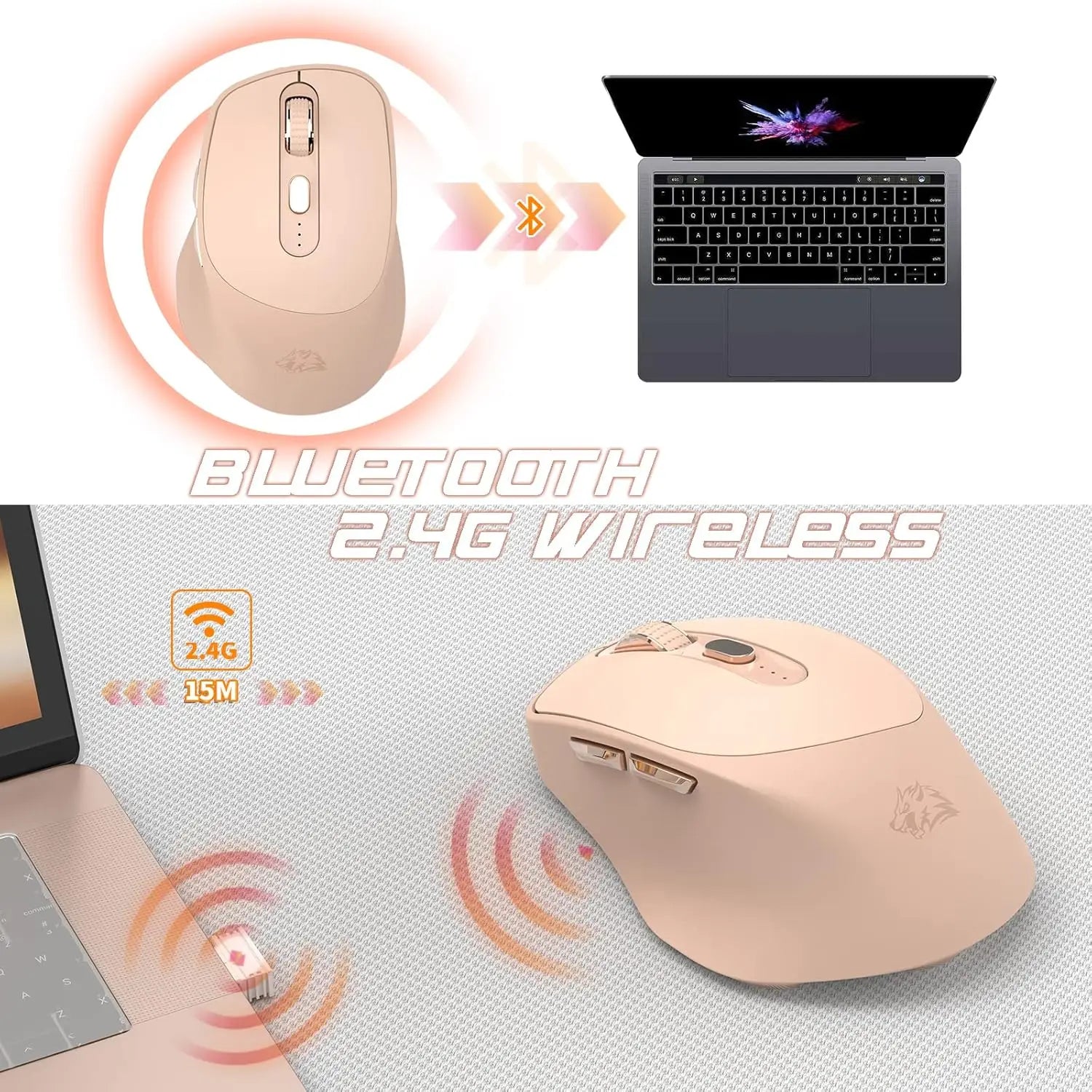 Ziyoulang X7 2.4G Wireless Mouse Dual Mode Office Type-C Rechargeable Gaming Mouse DPI PixArt 3212 M185 V2 Ultralight Mouse