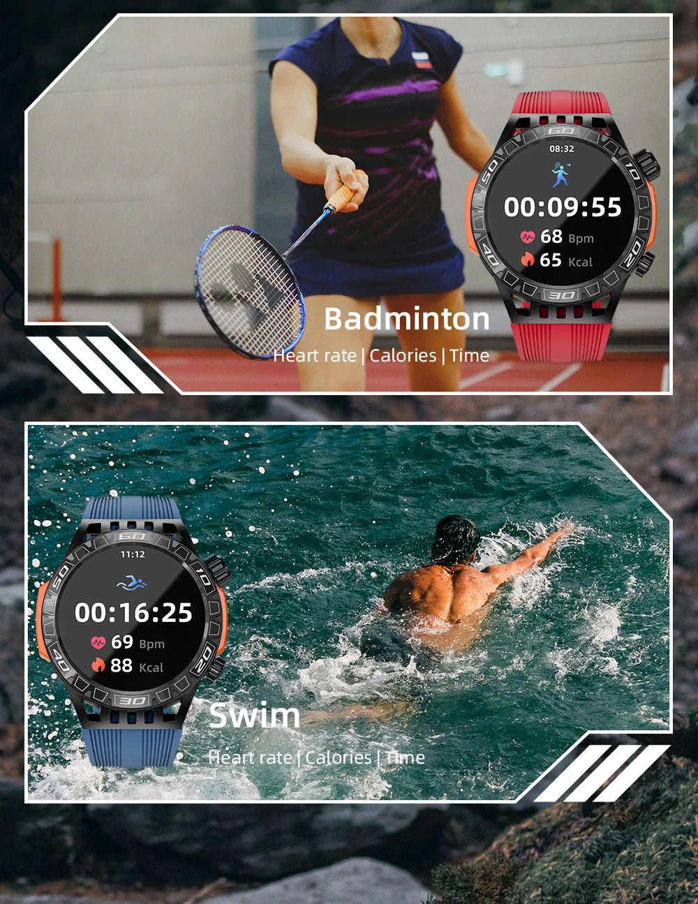 LOKMAT ZEUS 6 PRO Smart Watches Bluetooth Calls Flashlight Waterproof Smartwatches 1.46'' Screen Compass Sport Fitness Tracker