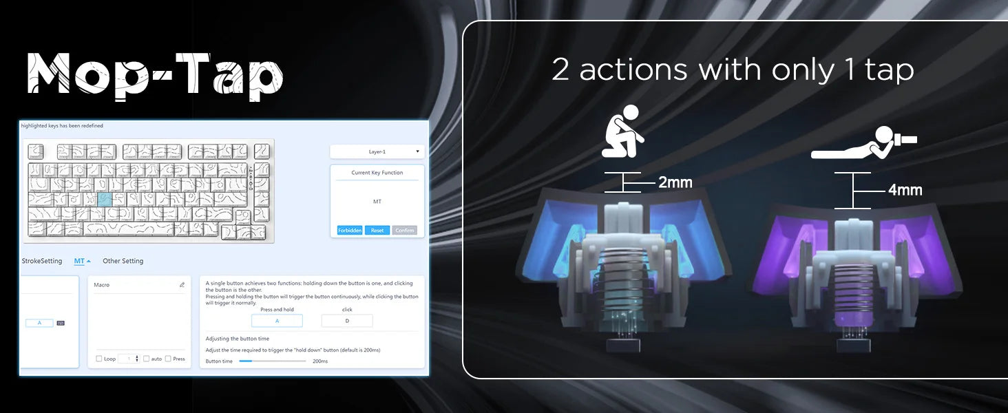 YUNZII RT80 Hall Effect 8K Rapid Trigger Gaming Mechanical Keyboard, 82-Key Wireless Adjustable Actuation Magnetic Hot Swap Keeb