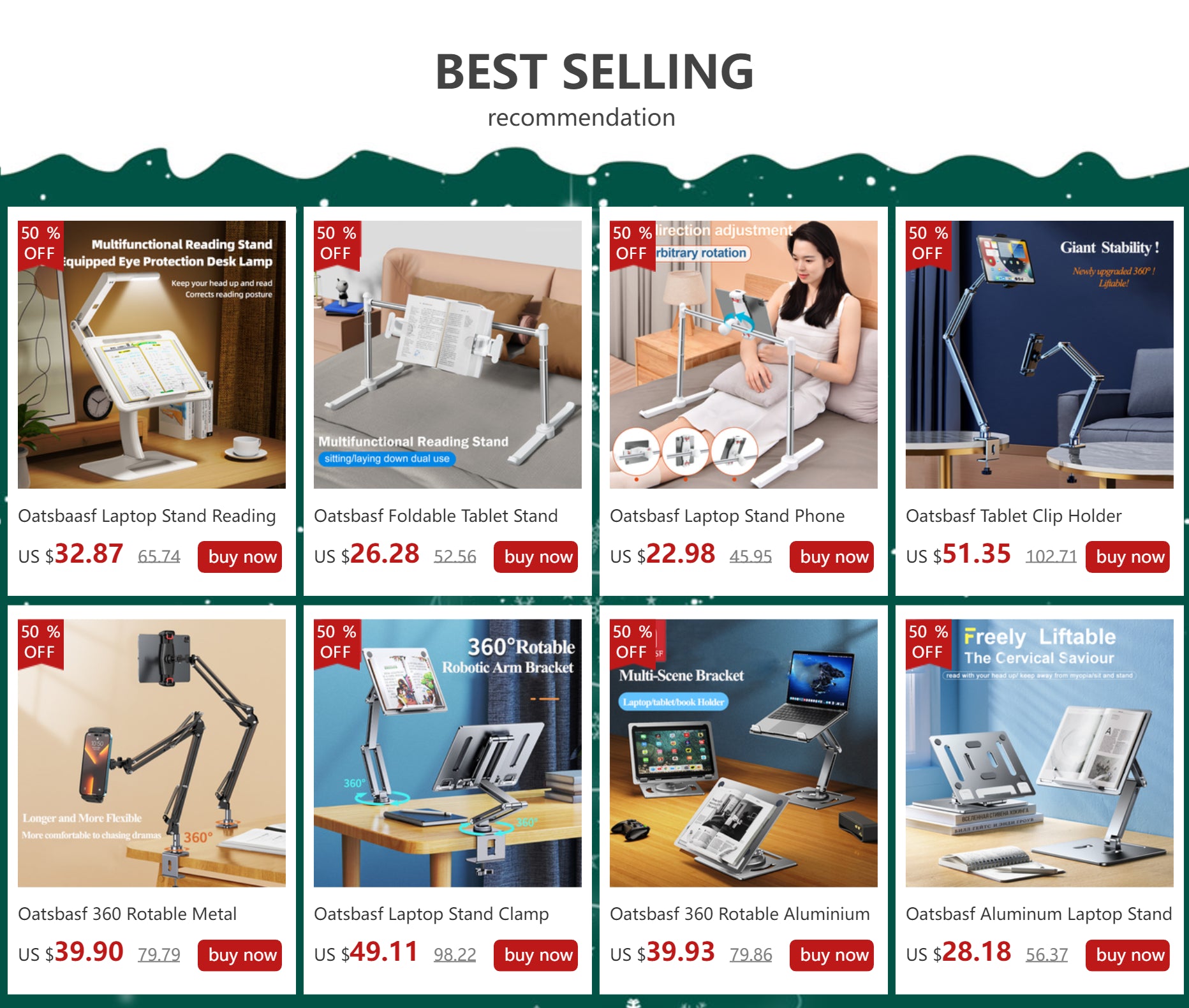 Oatsbasf Laptop Stand Portable Cooling Pad For MacBook Pro Air Mushroom Tablet Holder Mini Magnetic Notebook Support Bracket