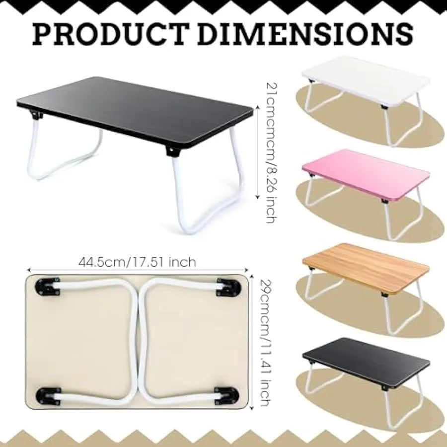 4 Pcs Foldable Lap Table Folding Laptop Bed Desk 4 Color Portable Study Table Laptop Stand for Bed Lightweight Laptop Tray Mini