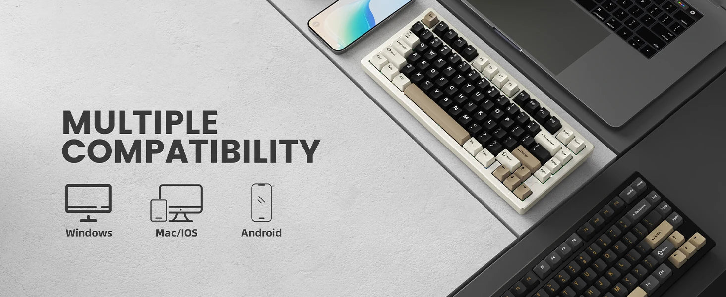 ATTACK SHARK X75 Full Aluminum Keyboard 75% VIA Wireless Gasket Mechanical Keyboard