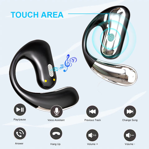 GREATWALL TWS Wireless Bluetooth Earphones Gaming Sport Stereo Ear hanging type Headphones HiFi Music Earbuds HD Call Headset
