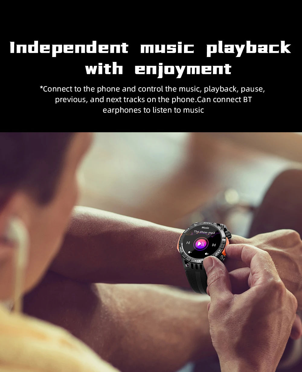 LOKMAT ZEUS 6 PRO Smart Watches Bluetooth Calls Flashlight Waterproof Smartwatches 1.46'' Screen Compass Sport Fitness Tracker