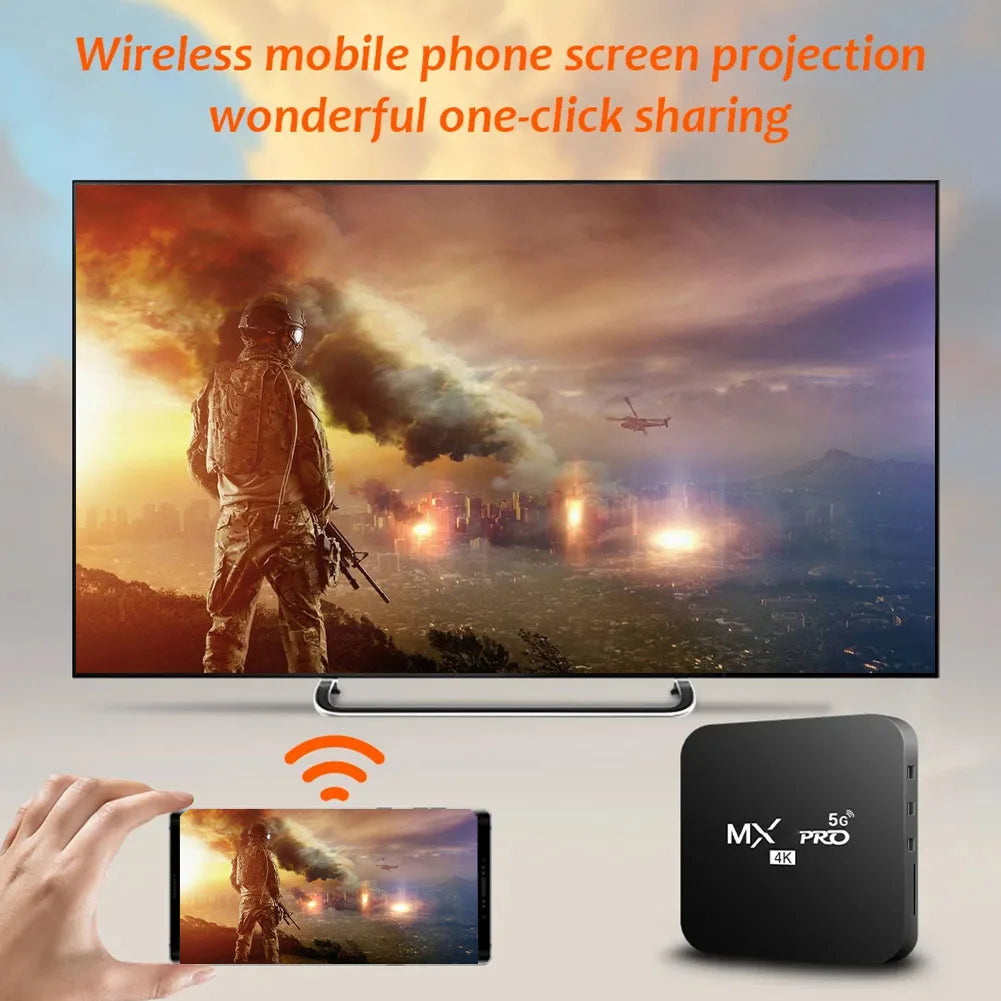 Smart TV Box MXQ-PRO 4K HD TV Box Android 12.0 2.4G 5G Dual-WIFI 3D Video Media Player 2GB RAM 16GB ROM Home Theater Set-top Box
