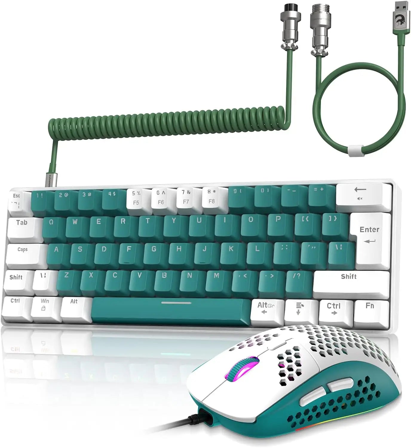MAMBASNAKE x ZIYOU LANG T60PRO 60% Mechanical Keyboard and Mouse Combo+Coiled USB C Cable