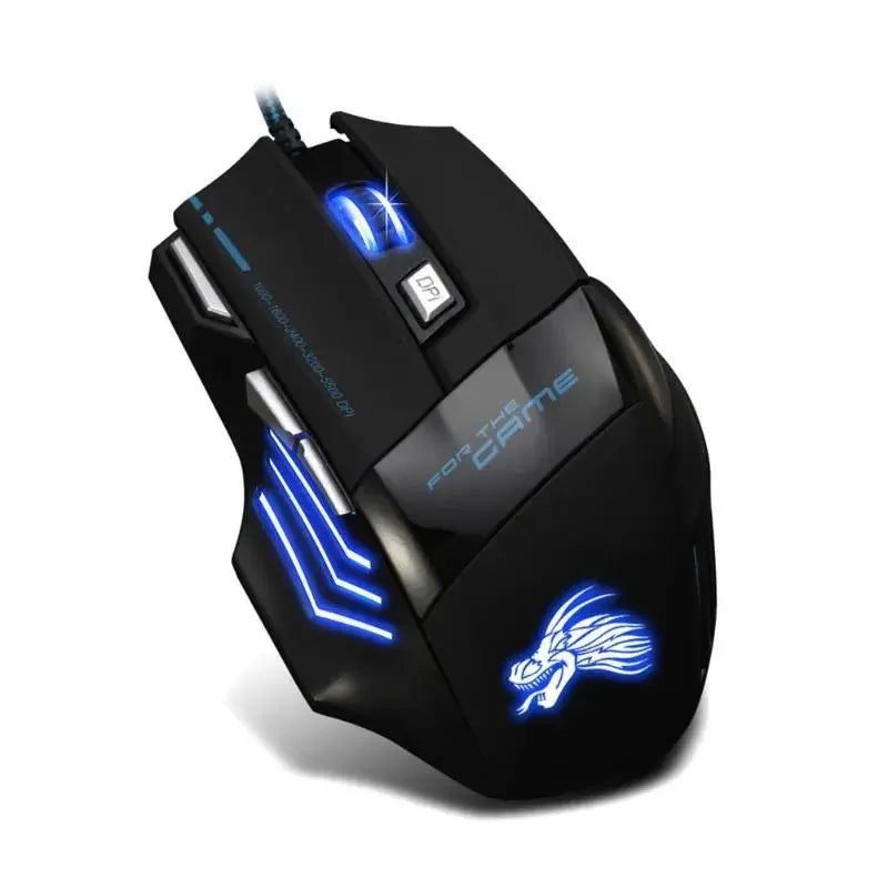 Wired Gaming Mouse 5500DPI 7-Color LED Backlight Optical Mouse Gamer USB 7 Buttons PC Gamer Computer Laptop Desktop Mice