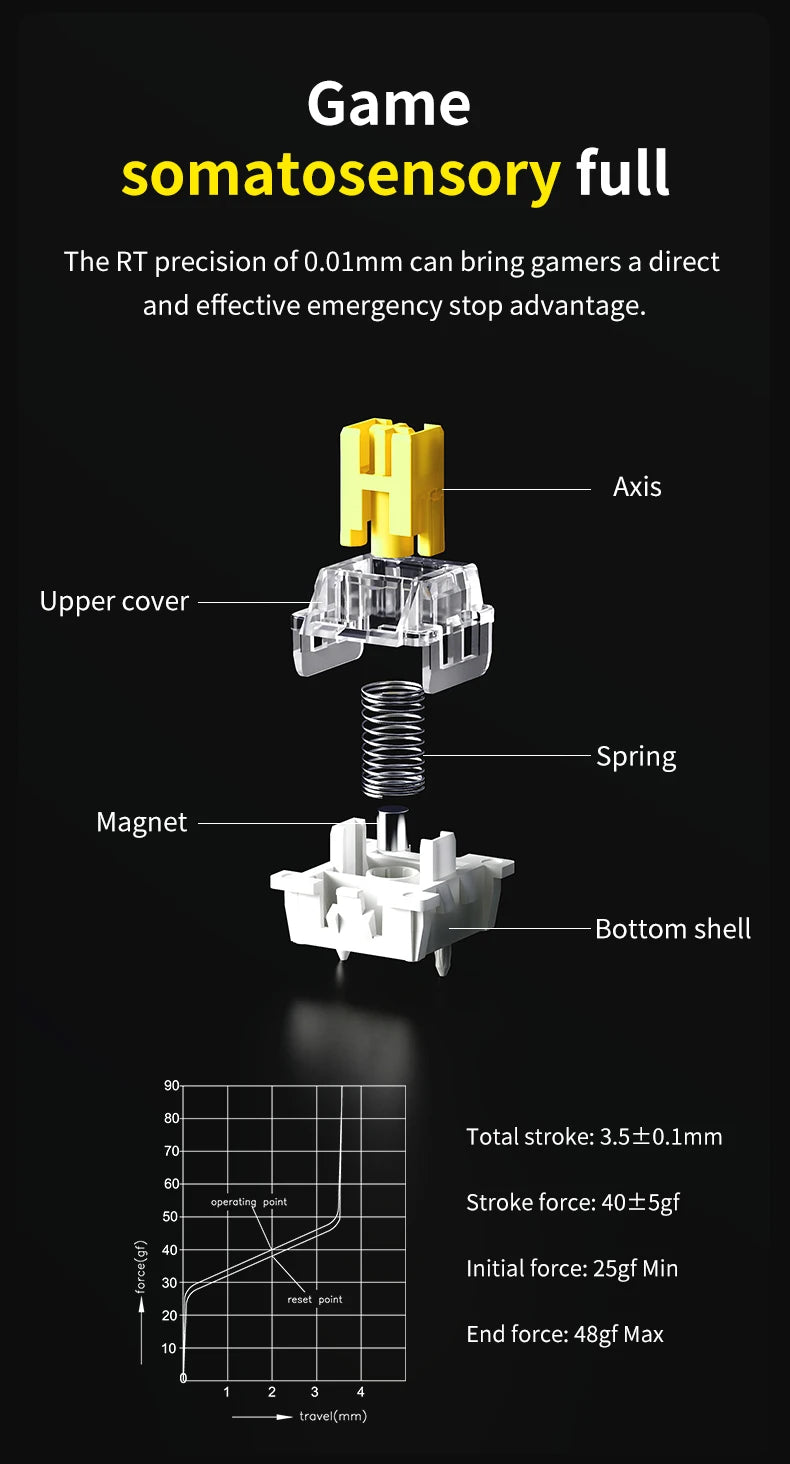 AJAZZ AK680MAX-Hall gaming magnetic Switch-wireless mechanical keyboard supports wired 8K refresh rate-RGB-DIY