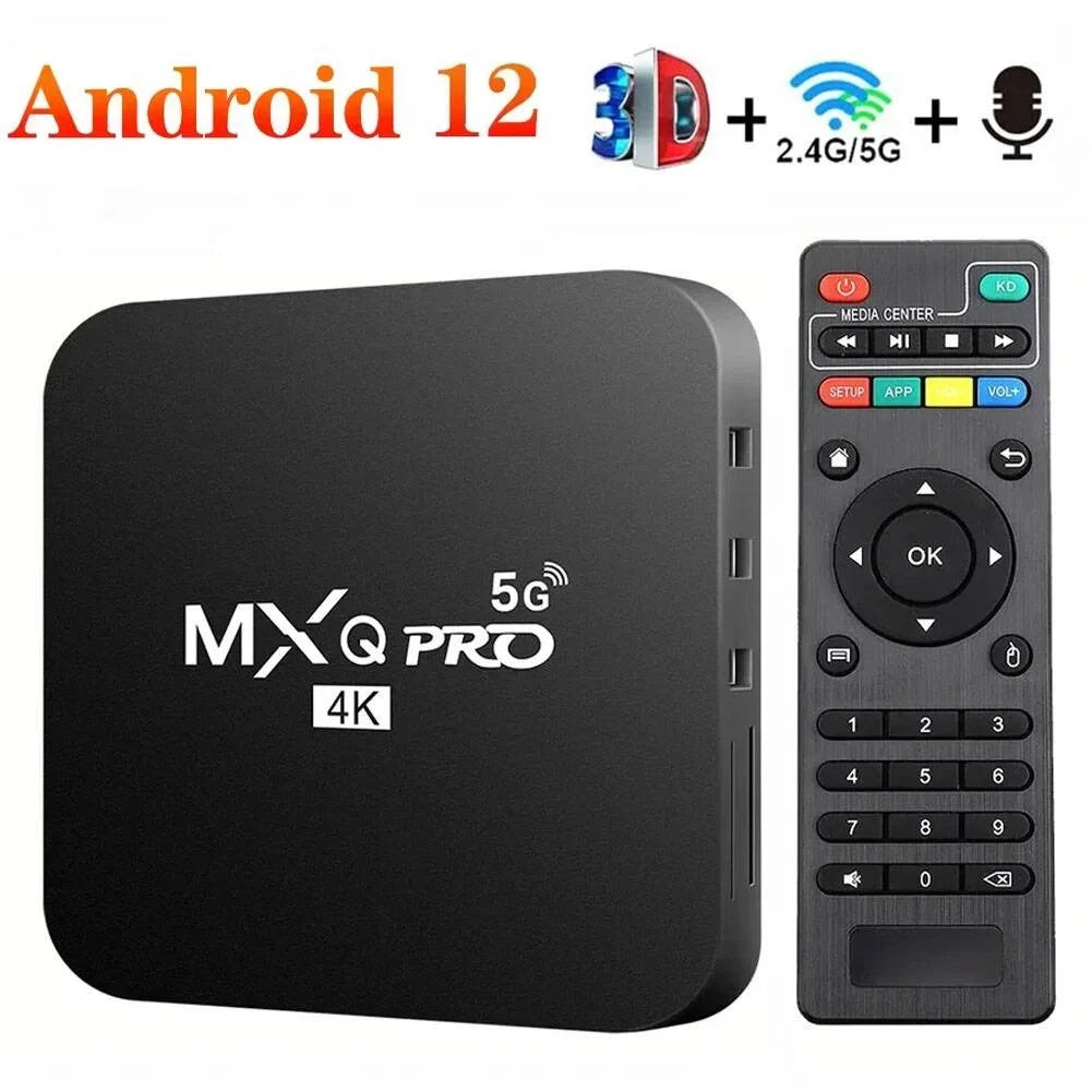 Smart TV Box MXQ-PRO 4K HD TV Box Android 12.0 2.4G 5G Dual-WIFI 3D Video Media Player 2GB RAM 16GB ROM Home Theater Set-top Box