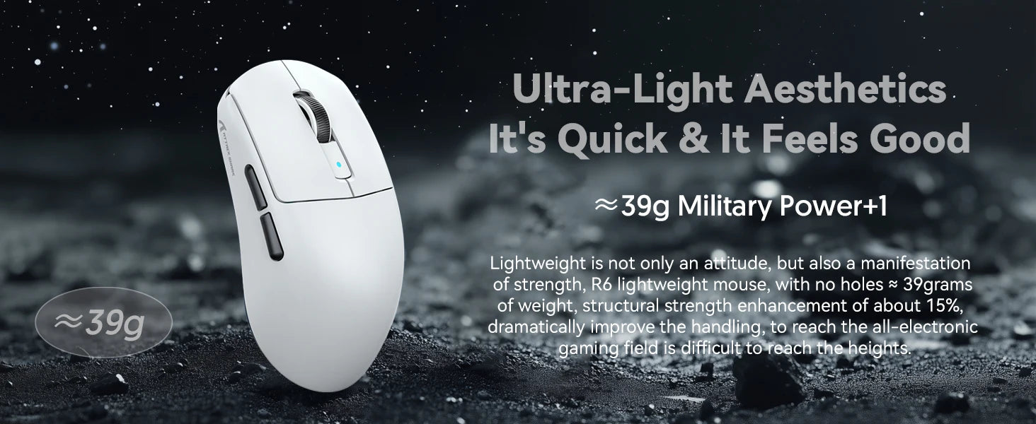 Attack Shark R6 Lightweight Wireless Gaming Mouse, PAW 3950Max Sensor Computer Mouse with Nordic 52480, 8KHz Polling