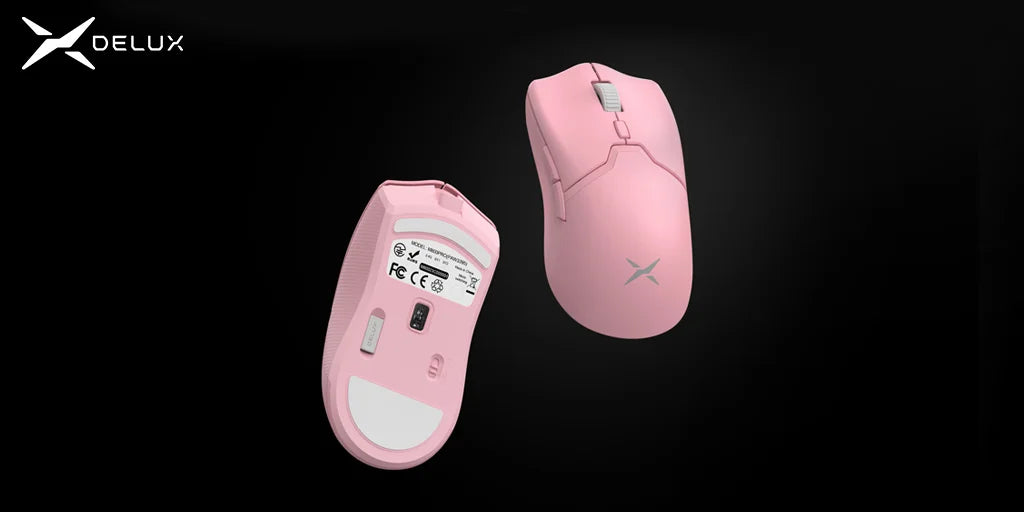 Delux M800PRO Gaming Mouse Wireless Tri-Mode Connection PAW3395 26000DPI 6 Programmable Buttons Macro Colorful Mice for PC Gamer