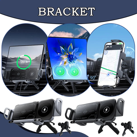 High Intelligent Mobile Phone/Pad Holder 2 in 1 Auto Rotating Phone Holder Car Charger Fast Charging Cell Phone Holder