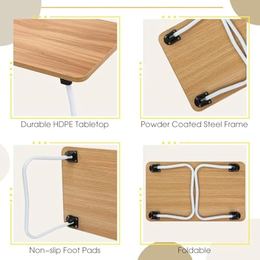 4 Pcs Foldable Lap Table Folding Laptop Bed Desk 4 Color Portable Study Table Laptop Stand for Bed Lightweight Laptop Tray Mini