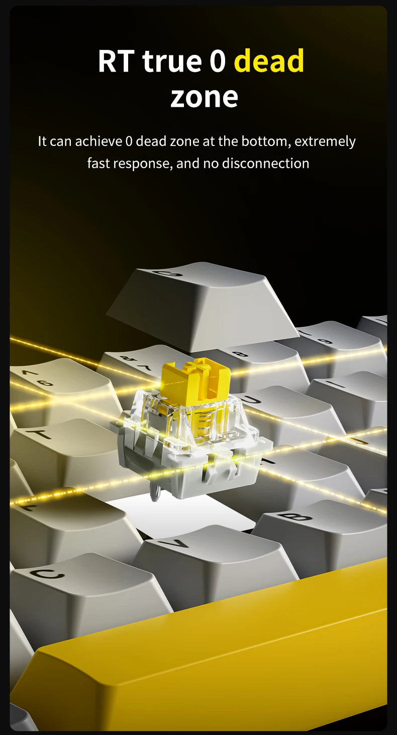 AJAZZ AK680MAX-Hall gaming magnetic Switch-wireless mechanical keyboard supports wired 8K refresh rate-RGB-DIY