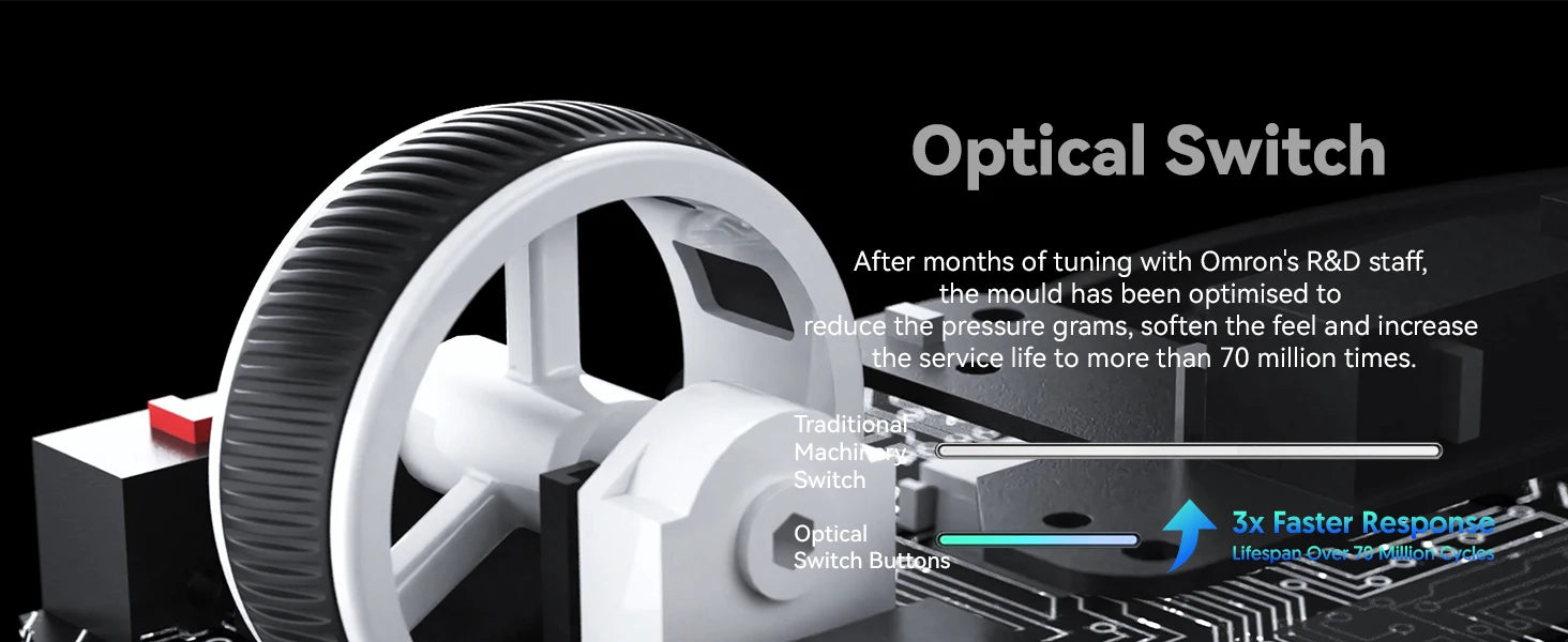 Attack Shark R6 Lightweight Wireless Gaming Mouse, PAW 3950Max Sensor Computer Mouse with Nordic 52480, 8KHz Polling